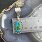 Sterling Silver Southwestern Style Oval Sonora Gold Turquoise Pendant For Women