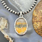 Sterling Silver Southwestern Style Oval Yellow Jasper Pendant For Women #1