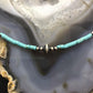 Native American Turquoise Beads w/Saucer & 3mm Navajo Pearl Beads 18" Necklace