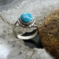 Native American Sterling Silver Oval Kingman Turquoise Ring Size 6 For Women