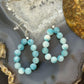 Sterling Silver Larimar Beads Hoop Dangle Earrings For Women