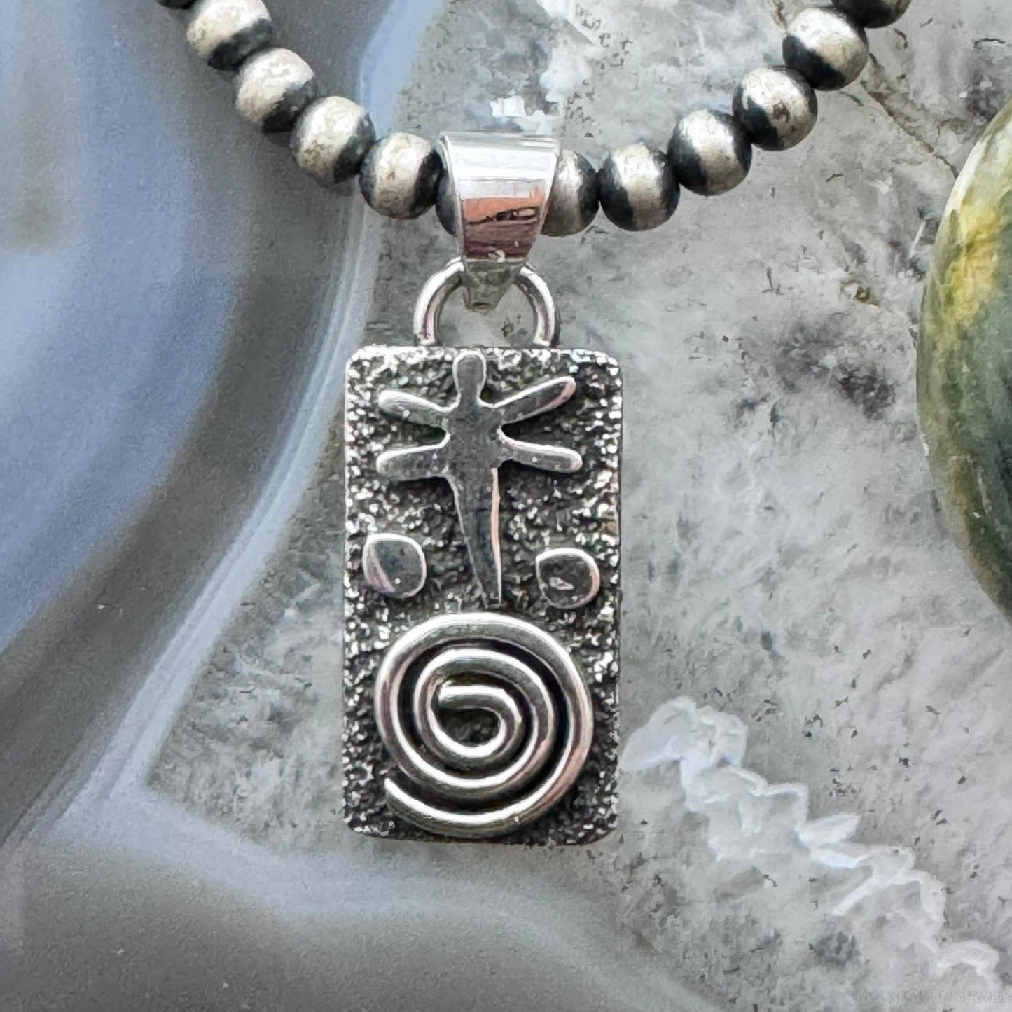 Alex Sanchez Sterling Silver Petroglyph Dainty Pendant For Women #6