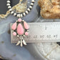 Running Bear Native American Sterling Pink Conch Pendant 15" Necklace For Women