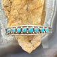 Elton Cadman Native American Sterling Silver Turquoise Single Row Bracelet For Women
