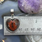 Sterling Silver Southwestern Style Seam Agate Heart Decorated Pendant For Women