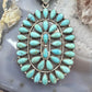 Sterling Silver Southwestern Style Turquoise Decorated Large Cluster Pendant For Women