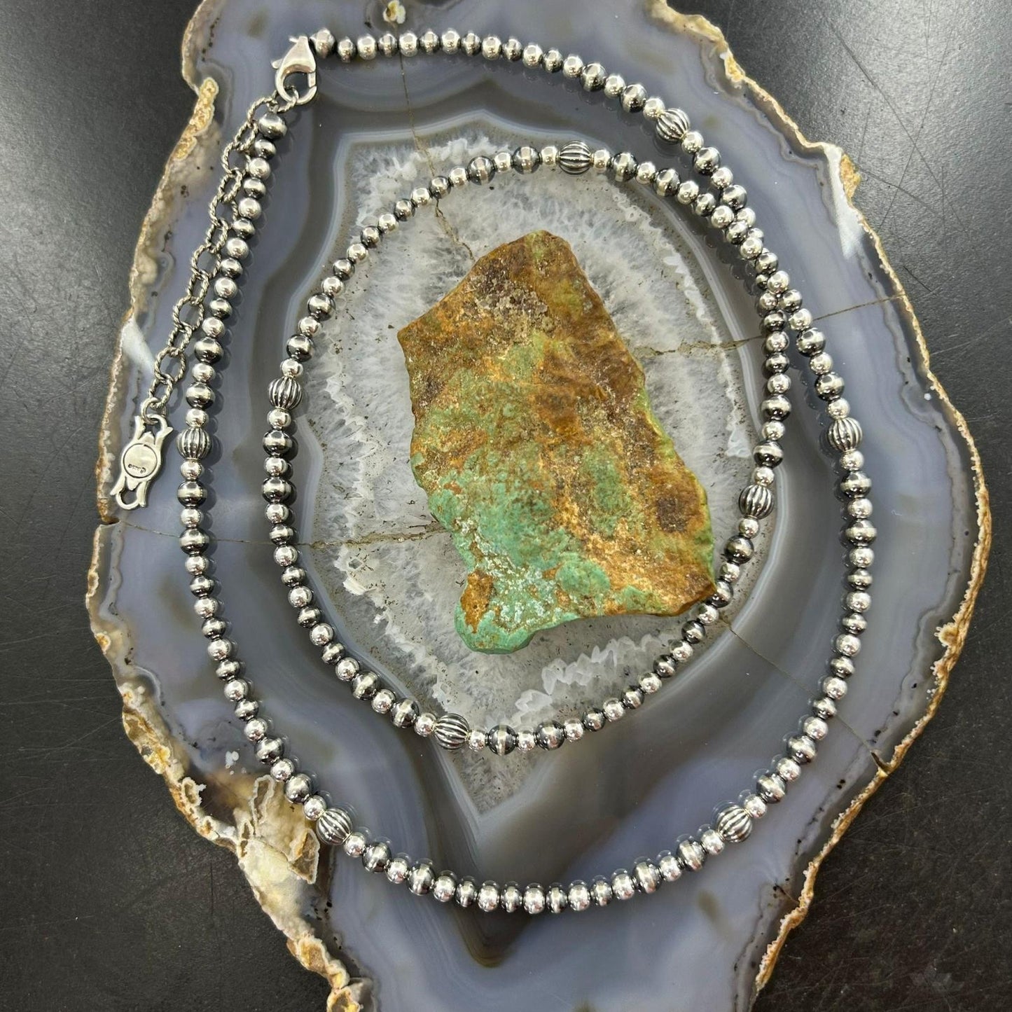 Carolyn Pollack Sterling Silver Decorated Beaded 26"-28" Necklace For Women