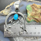 Eva & Linberg Billah Native American Sterling Silver Oval Turquoise Unisex Naja Pendant