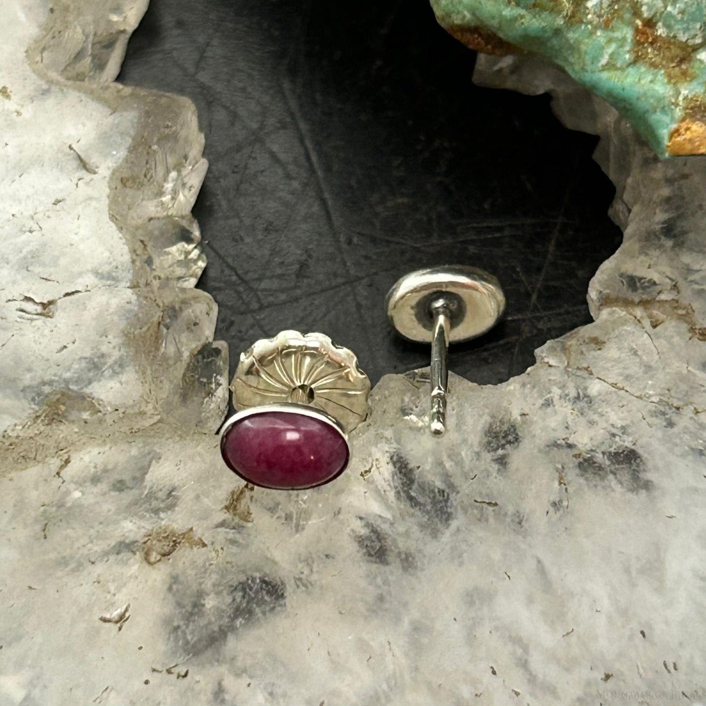 Carolyn Pollack Sterling Silver Oval Purple Spiny Oyster Stud Earrings For Women