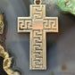 Sterling Silver Overlay Unisex Decorated Cross Pendant