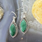 Sterling Silver Southwestern Style Marquise Malachite Dangle Earrings For Women
