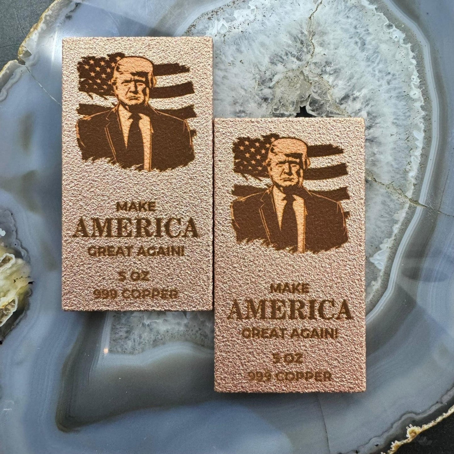 US 5 Ounce .999 Fine Copper Bar Trump Make America Great Again. Mint