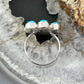 Sterling Silver Southwestern Style Mohave Turquoise Cluster Ring Size 7.75 For Women