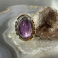Sterling Silver Southwestern Style Oval Star Amethyst Ring Size 10 For Women