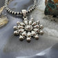 Southwestern Style Sterling Silver Decorated Cluster Floral Pendant For Women
