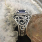 Carolyn Pollack Southwestern Style Sterling Lapis & Faceted Crystal Doublet Ring