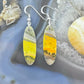 Sterling Silver Oval Bumblebee Jasper Slab Dangle Earrings For Women #169