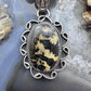 Sterling Silver Southwestern Style Oval Leopard Jasper Decorated Pendant For Women
