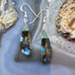 Sterling Silver Elongated Triangle Chrysocolla Slab Dangle Earrings For Women #229