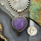 Sterling Silver Southwestern Style Charoite Heart Pendant For Women #3