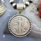 Genuine 90% Silver 1943 US Walking Liberty Half Dollar Decorated Unisex Pendant