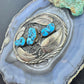 Vintage Gilbert A. Native American Sterling Turquoise Belt Buckle For Men