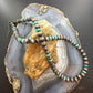 Southwestern Style 8mm Copper Navajo Pearl Round & Turquoise 18"-20" Necklace