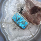 Sterling Silver Southwestern Style Blue Copper Turquoise Ring Size 9.25 For Women