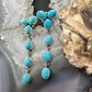 Native American Sterling Silver Turquoise Cluster Post Earrings For Women