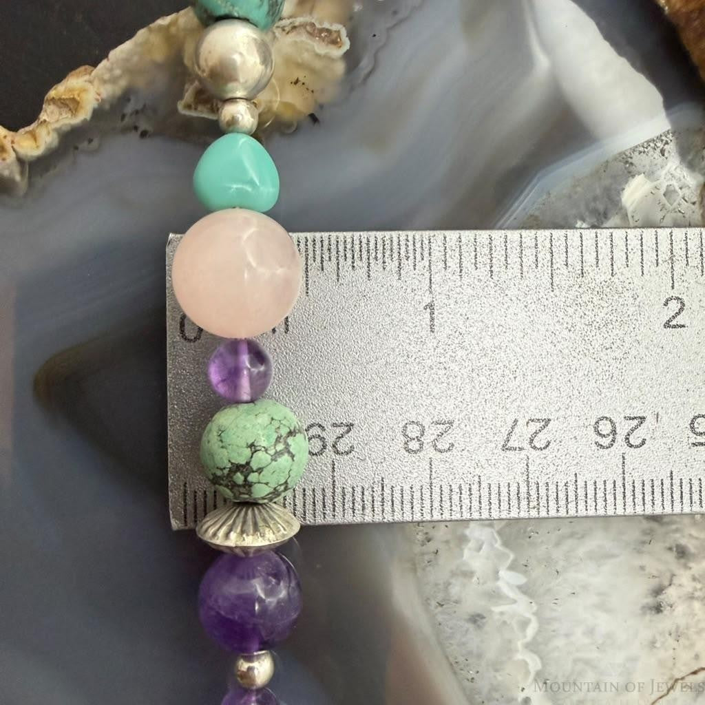 Carolyn Pollack Sterling Silver Multistone Beads 18" Necklace For Women #1