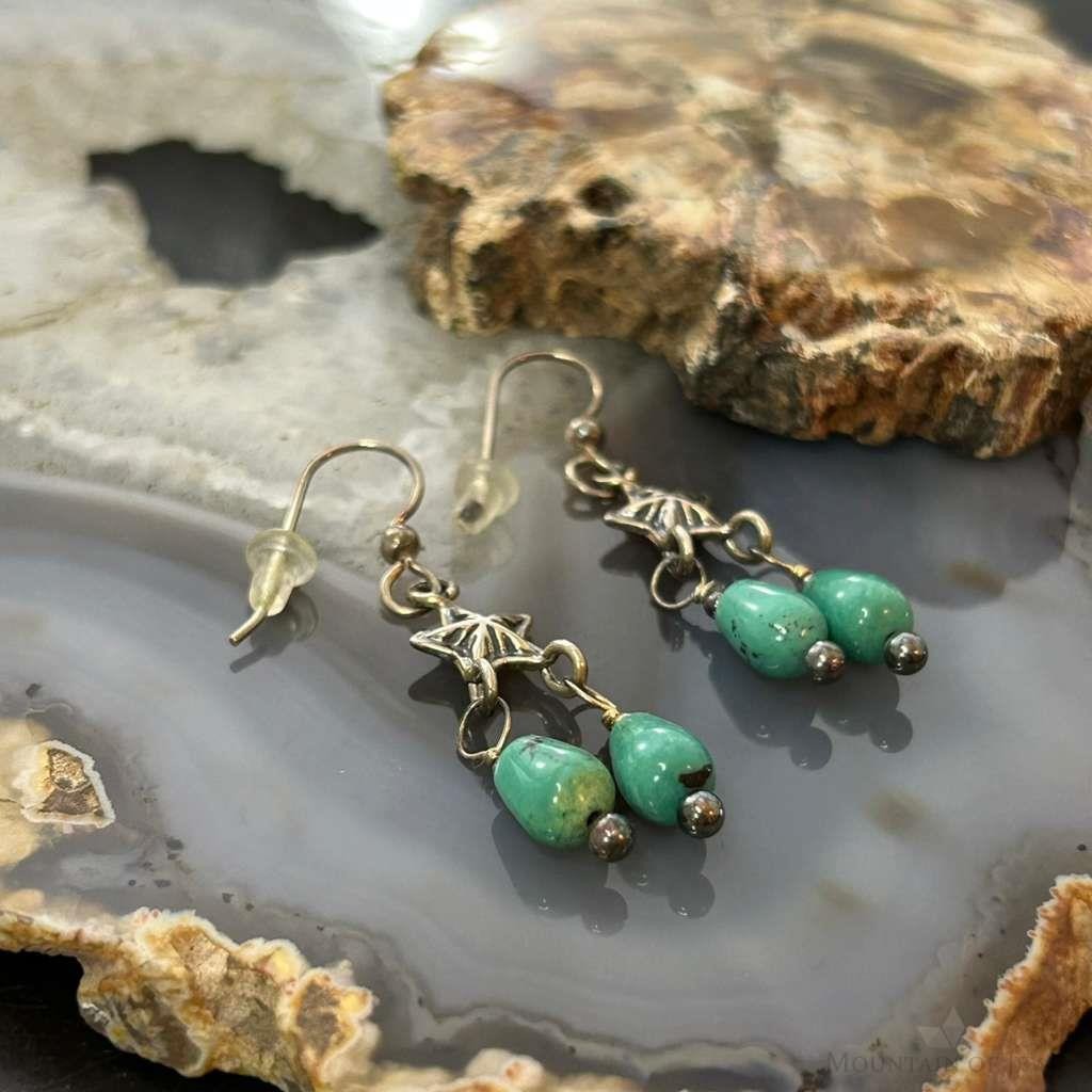 Carolyn Pollack Sterling Silver Turquoise Beads & Star Charm Dangle Earrings For Women