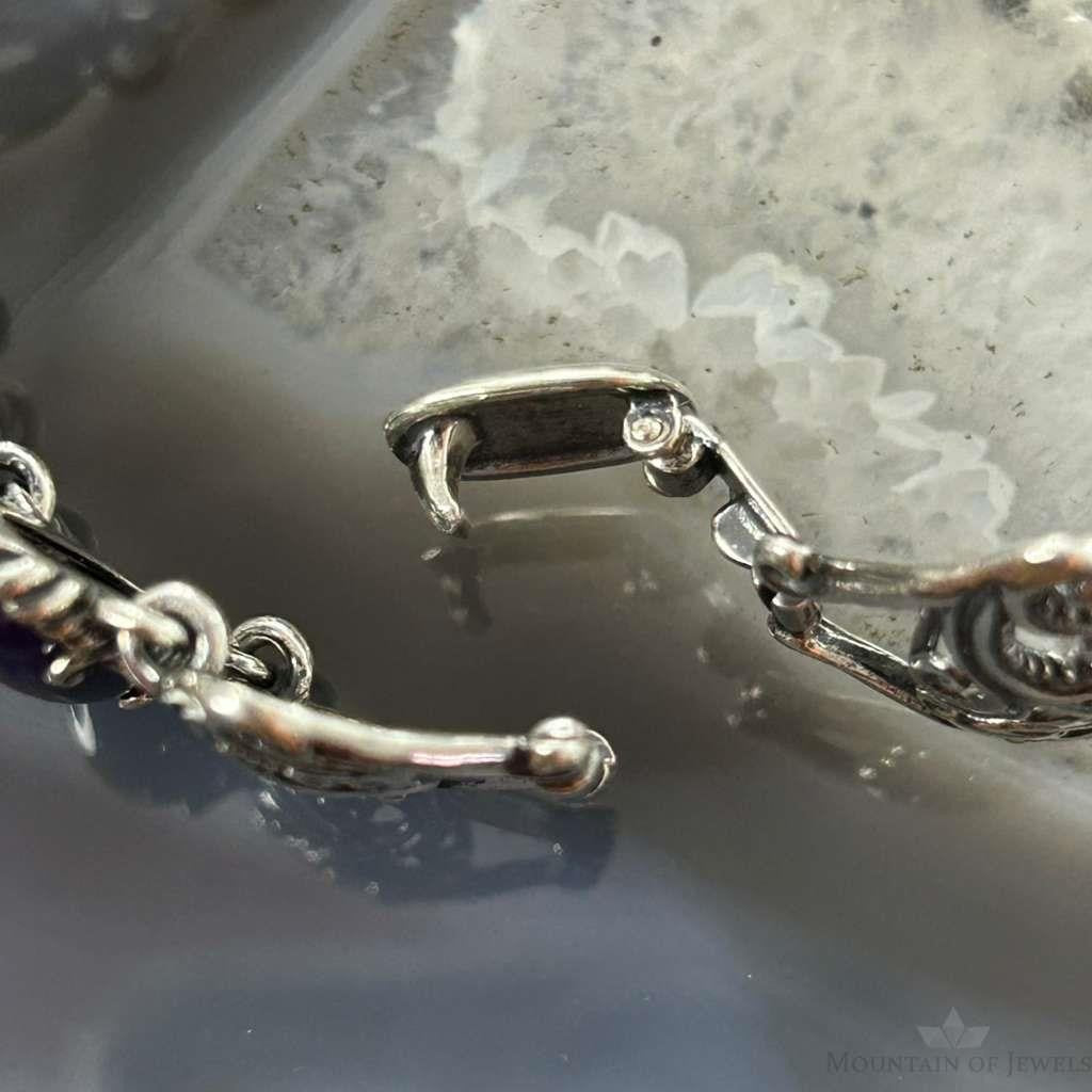 Carolyn Pollack Sterling Silver Multi-Stone Link Fold-Over Bracelet For Women