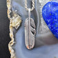 Sterling Silver Southwestern Style Long Unisex Feather Pendant