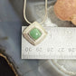 Carolyn Pollack Sterling Square Variscite Pendant 16"-18" Snake Chain Necklace