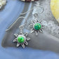 Sterling Silver Turquoise Flower Dangle Earrings For Women