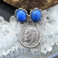 Carolyn Pollack Sterling Silver Oval Denim Lapis Decorated Stud Earrings For Women