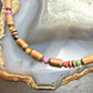 Southwestern Style Copper Navajo Pearl Round &Cylinder w/Multistone 18" Necklace For Women