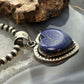 Sterling Silver Southwestern Style Lapis Heart Decorated Pendant For Women #4