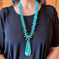 Vintage Native American Disk Beads Turquoise & Spiny Oyster Jacla Necklace For Women
