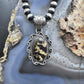 Sterling Silver Southwestern Style Oval Leopard Jasper Decorated Pendant For Women