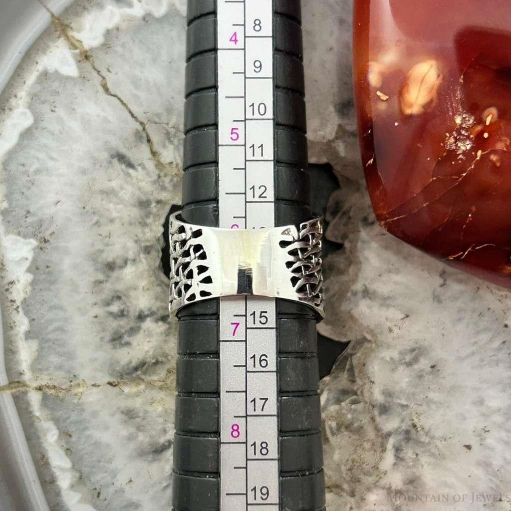 Sterling Silver Open Weave Tapered Fashion Band Ring For Women