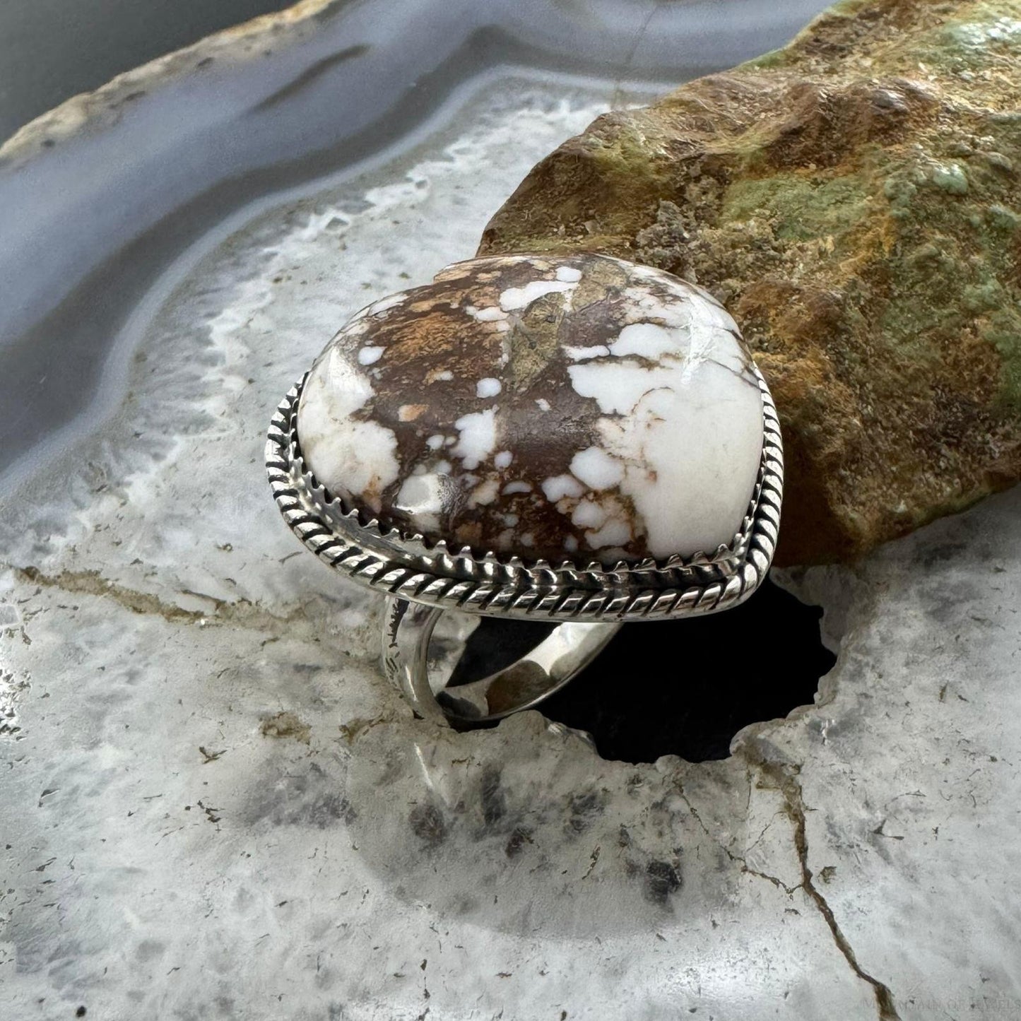Sterling Silver Southwestern Style Wild Horse Heart Shape Ring Size 9 For Women