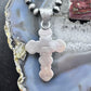 Native American Sterling Silver Purple Spiny Oyster Cross Pendant For Women