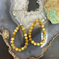 Sterling Silver 6mm Rounded Golden Tiger's Eye Hoop Dangle Earrings For Women