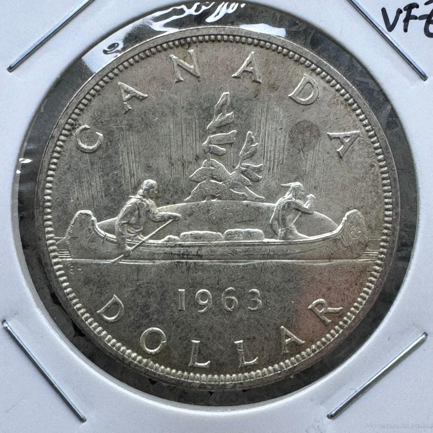 1963 Vintage Canada One Silver Dollar 0.6 Troy Ounce .800 VF-EF #52624-8L