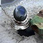 Sterling Silver Southwestern Style Oval Labradorite Ring Size 8 For Women