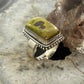 Sterling Silver Southwestern Style Rectangle Atlantisite Ring Size 7.25 For Women