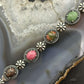 Carolyn Pollack Sterling Silver 7 Oval Multi-Stone 8" Decorated Link Bracelet For Women