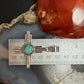 Sterling Silver Southwestern Style Round Mohave Turquoise Unisex Zia Pendant
