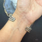 Vintage Native American Sterling Silver Turquoise 3 Banded Bracelet For Women